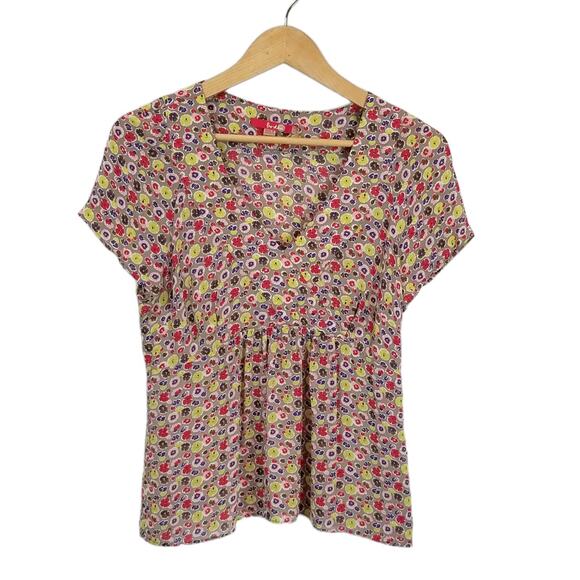 Boden Tops - Boden Women's V-Neck Floral Short Sleeve Blouse Size 10